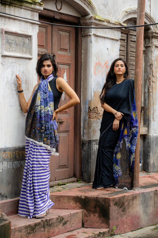 Starry Night Blue Stripe