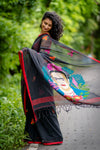 FRIDA IN BOUGAINVILLE GARDEN BLACK SAREE