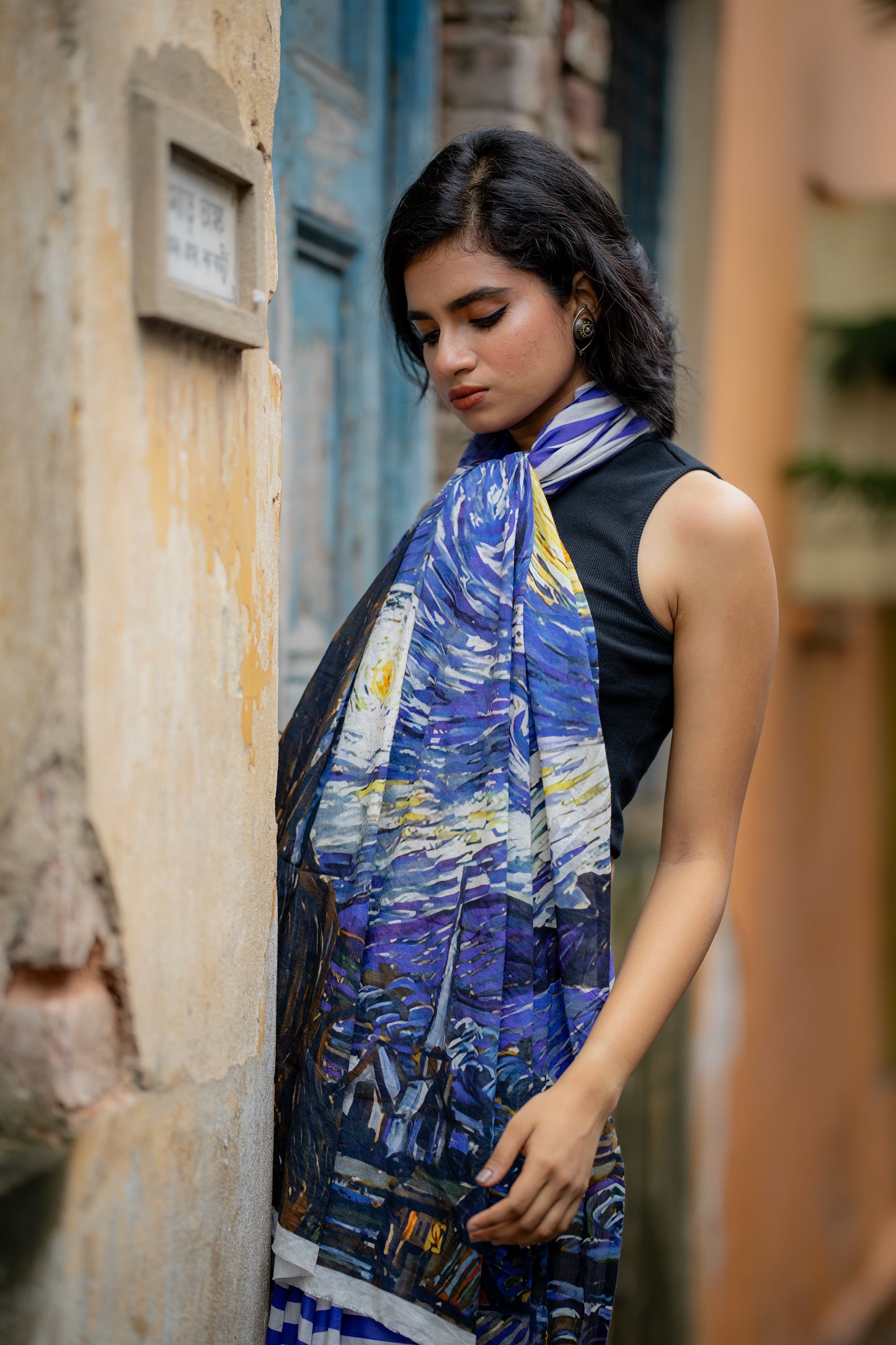 Starry Night Blue Stripe