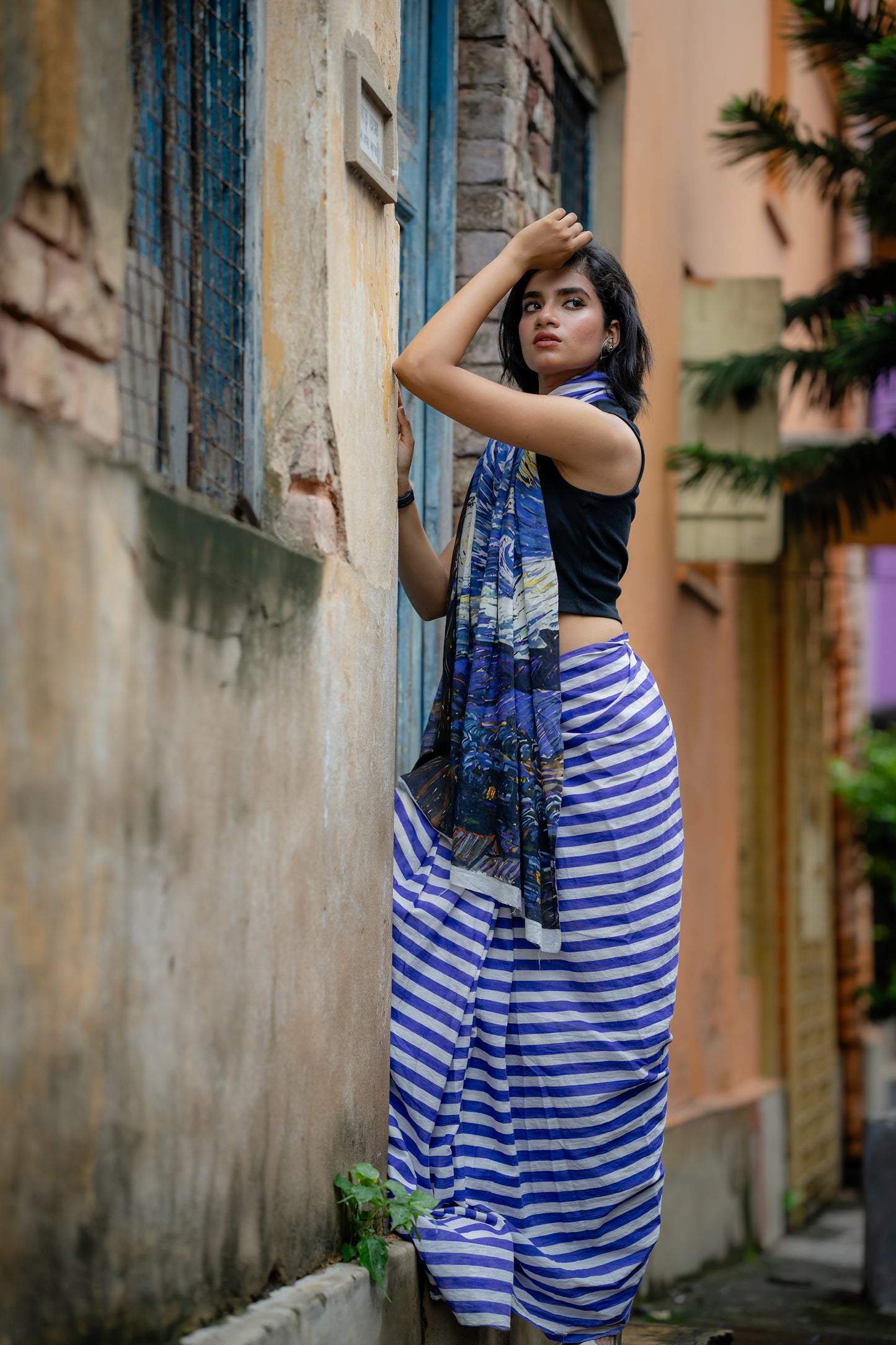 Starry Night Blue Stripe