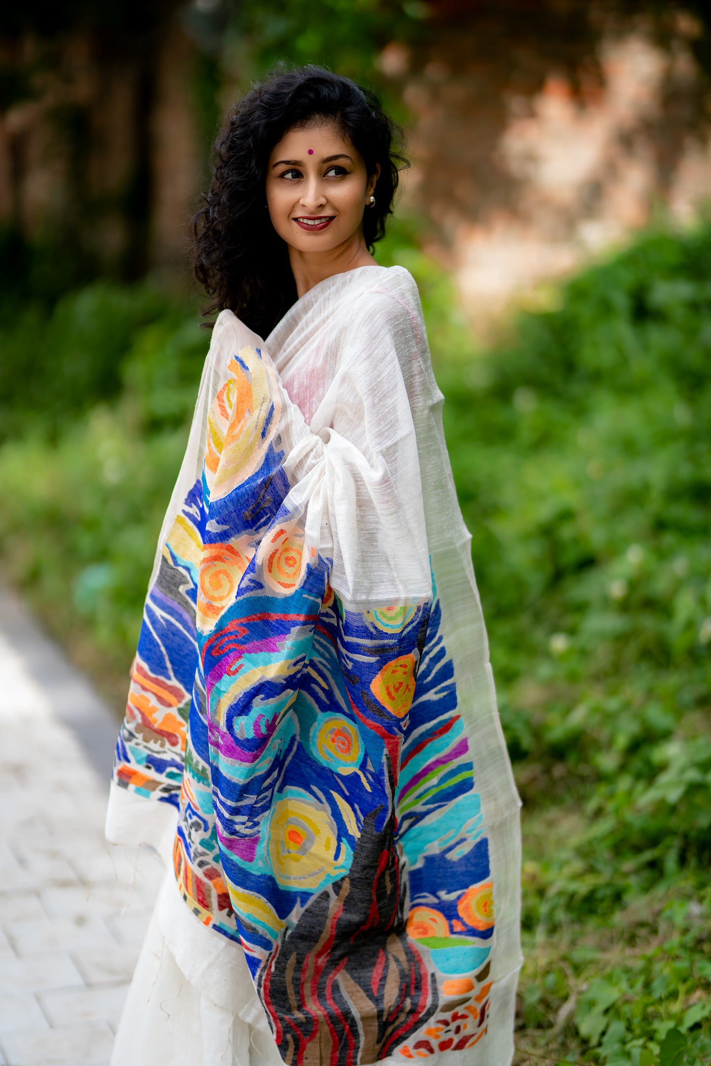 STARRY NIGHT WHITE SAREE