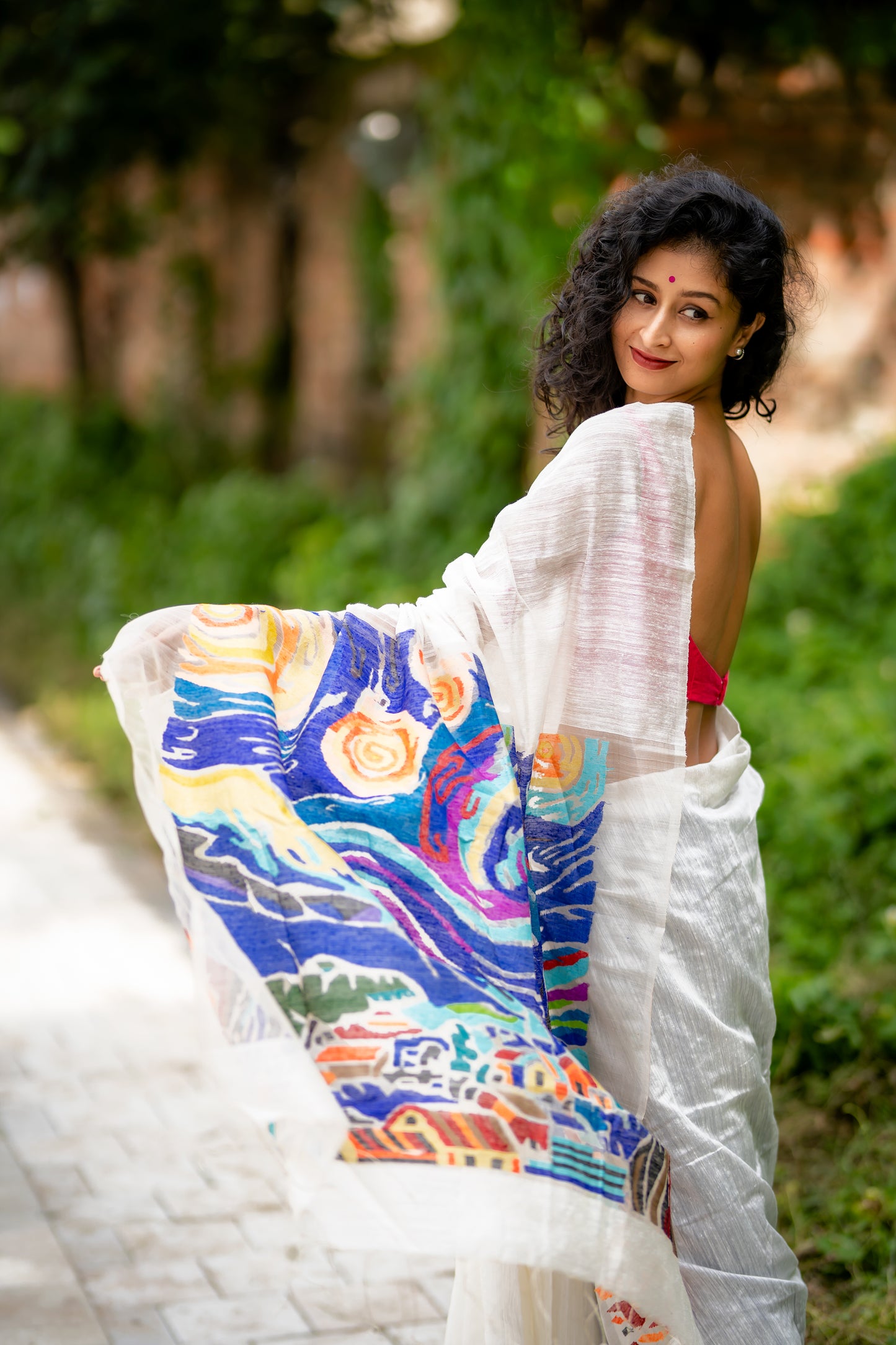 STARRY NIGHT WHITE SAREE