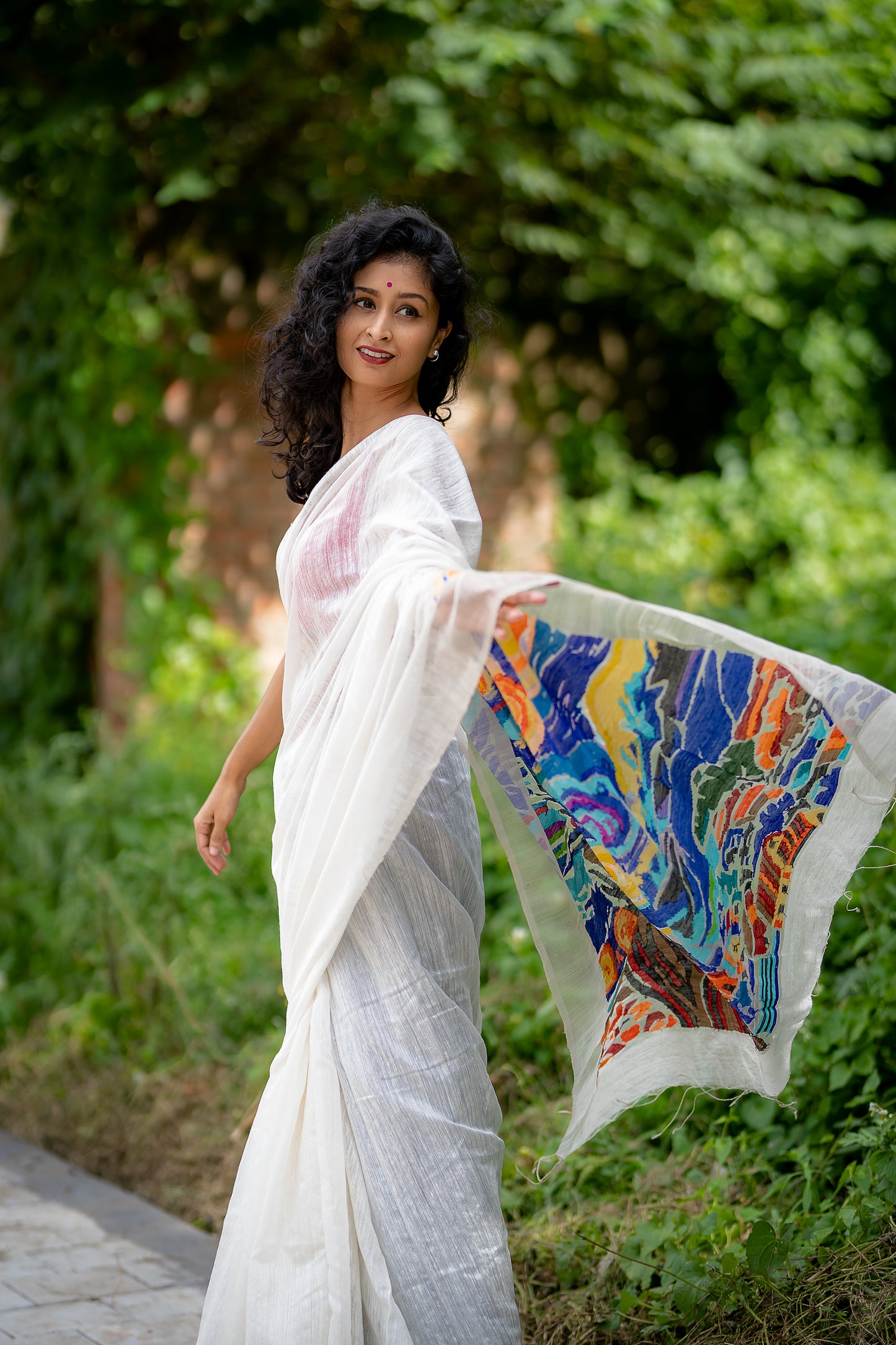 STARRY NIGHT WHITE SAREE