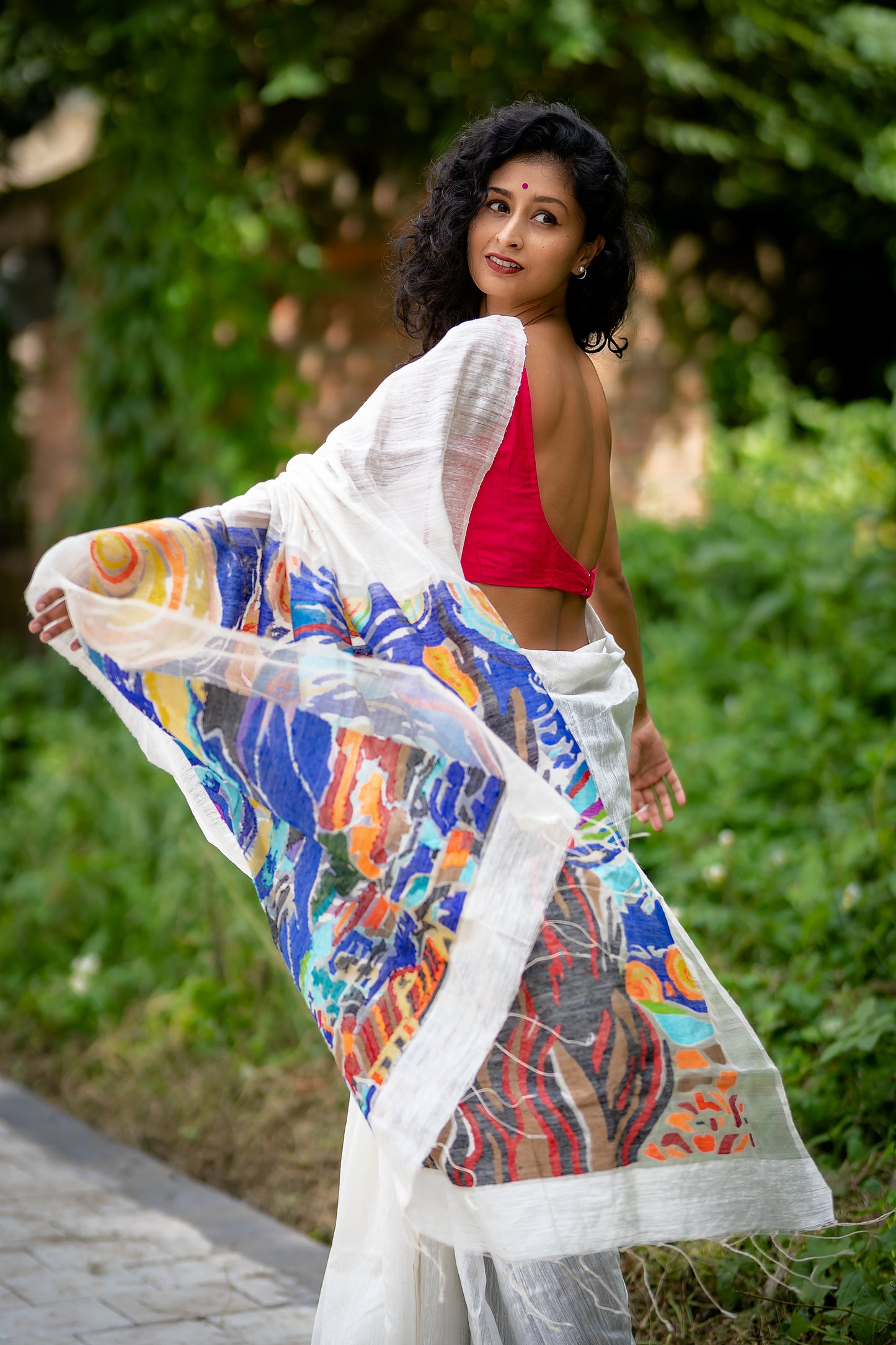 STARRY NIGHT WHITE SAREE