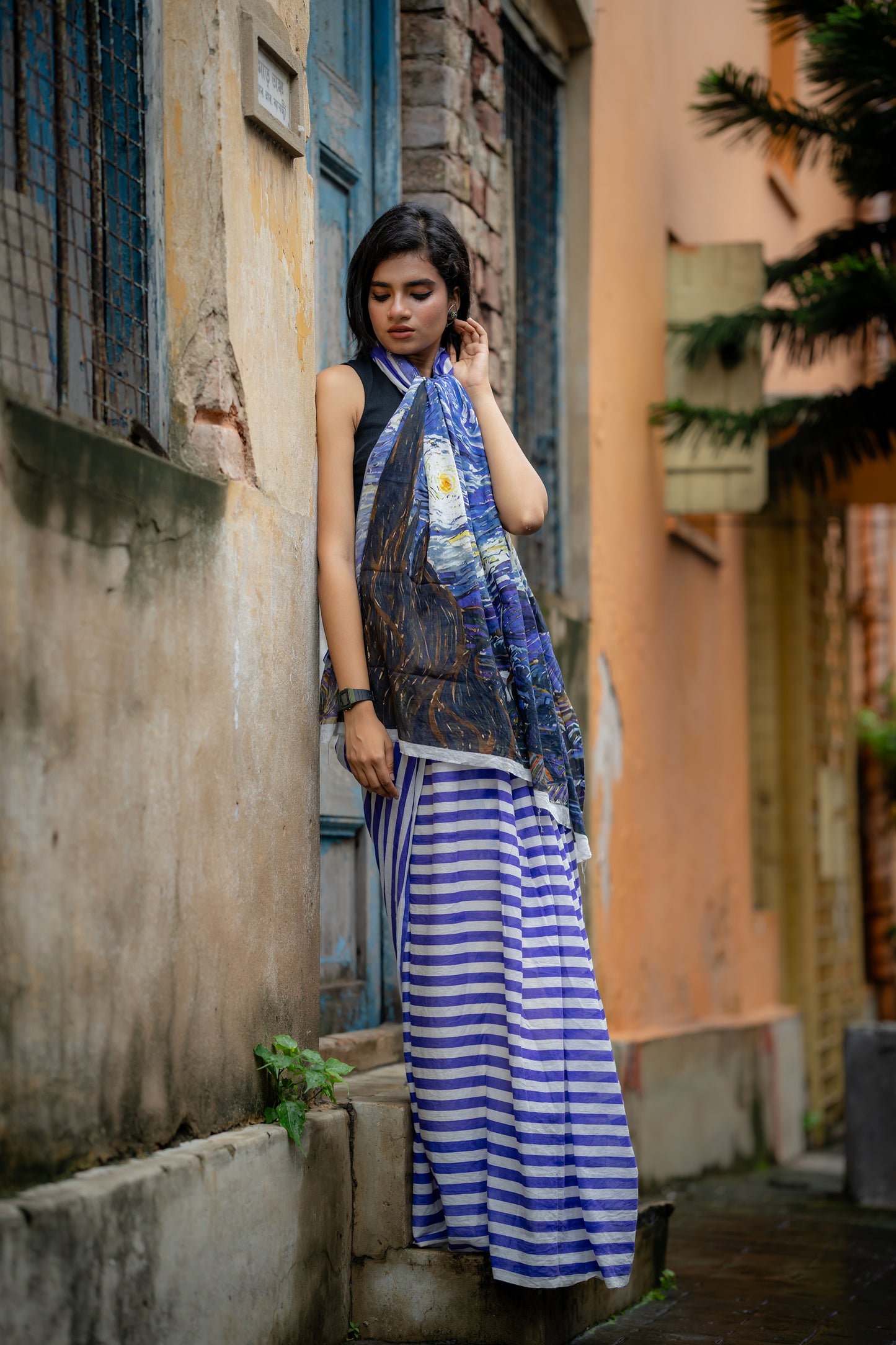 Starry Night Blue Stripe