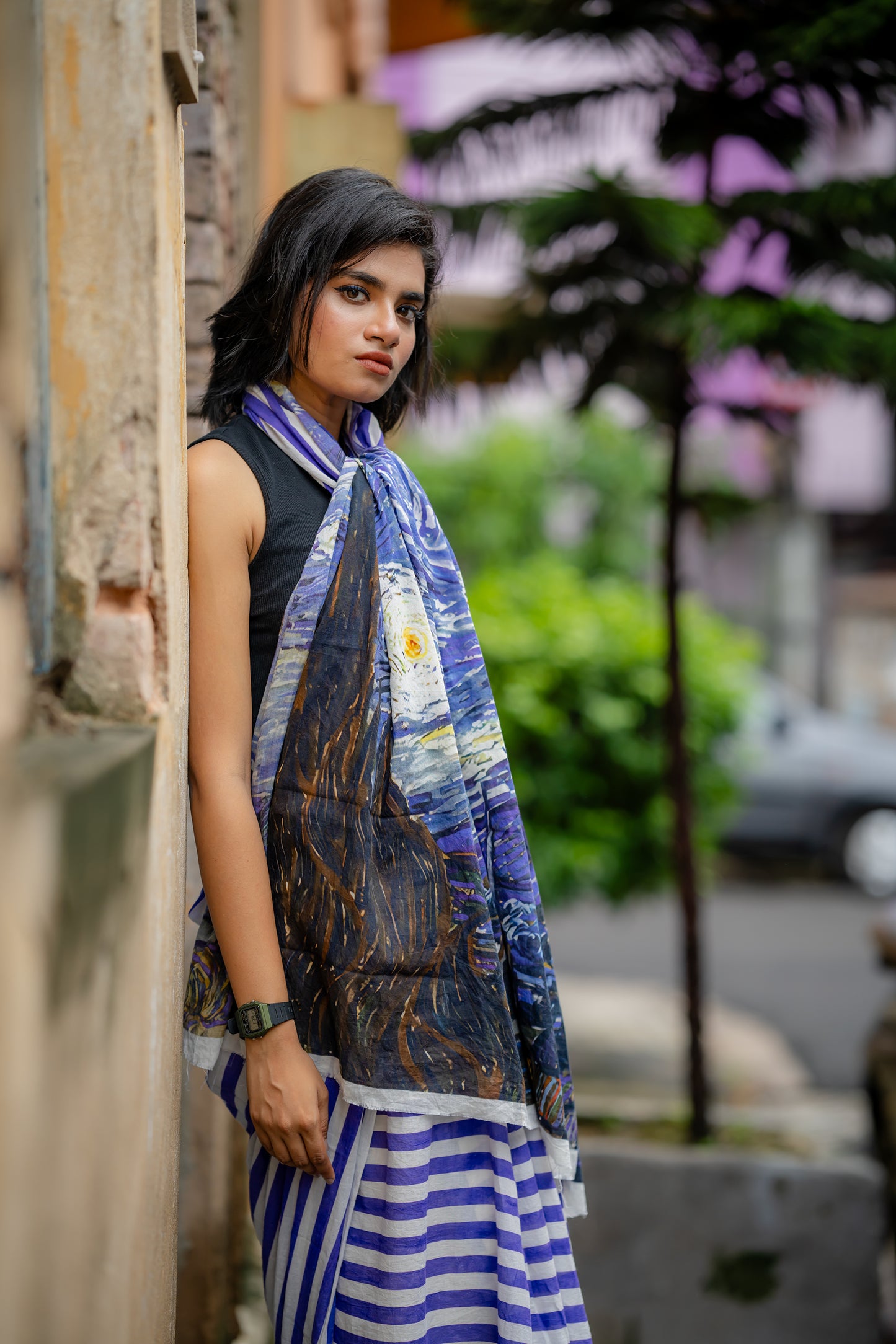 Starry Night Blue Stripe