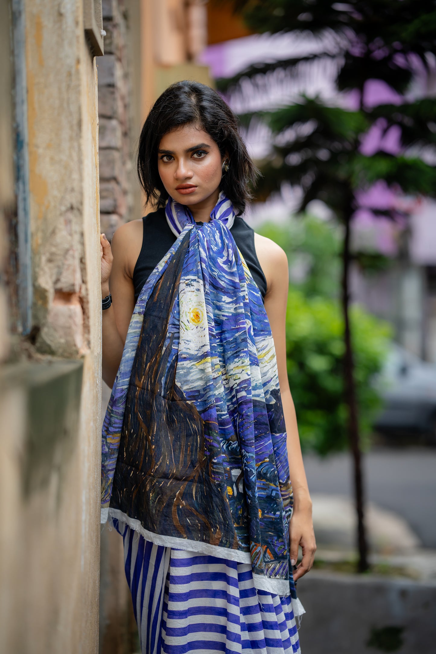 Starry Night Blue Stripe