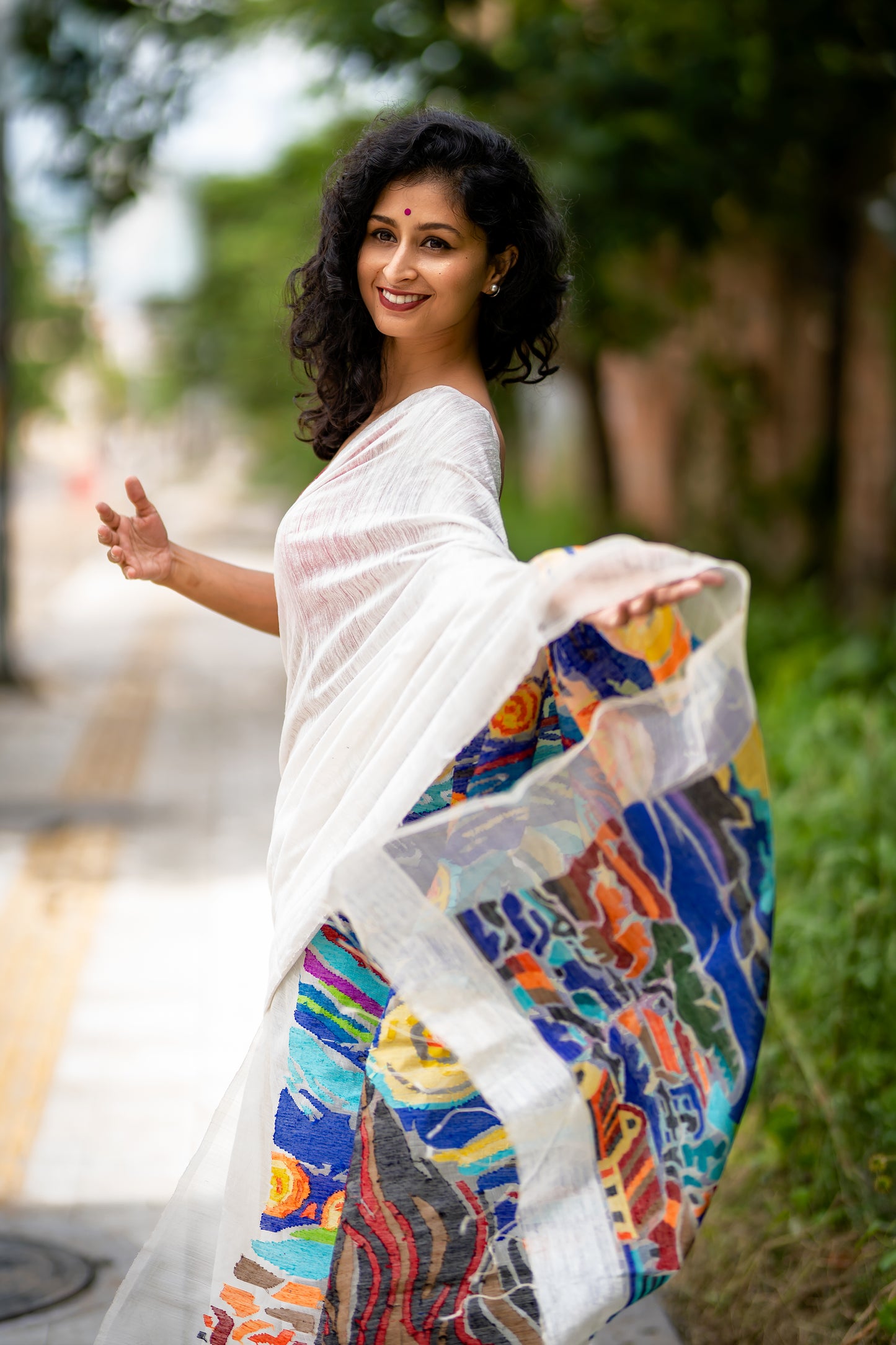 STARRY NIGHT WHITE SAREE