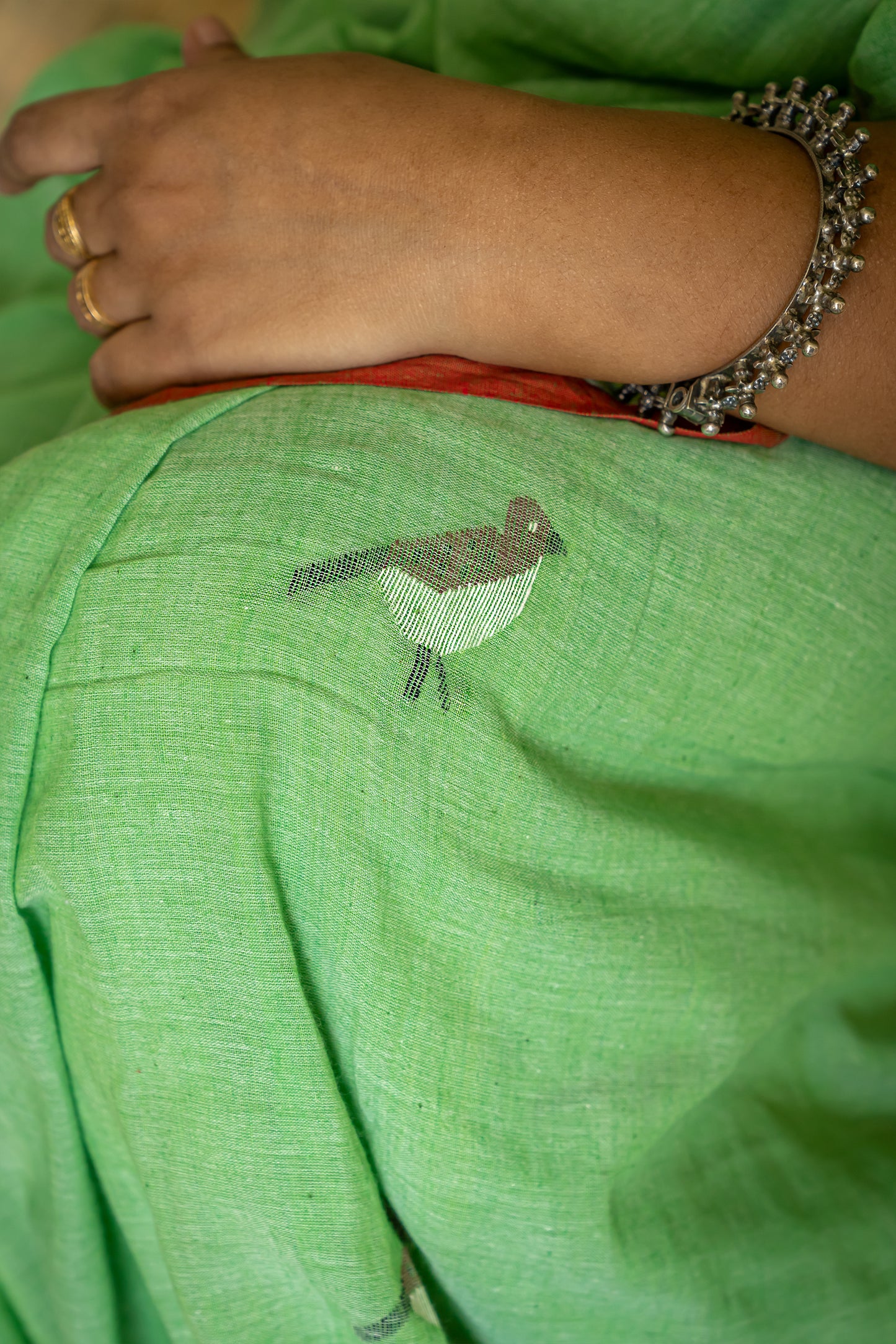 SPARROW JAMDANI MINT GREEN SAREE