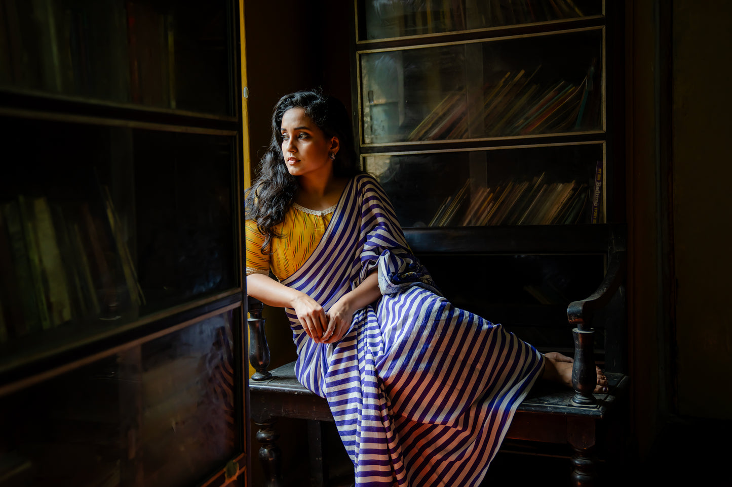 Starry Night Blue Stripe