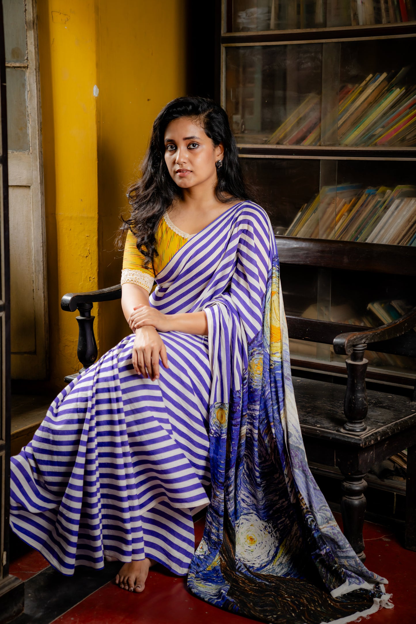 Starry Night Blue Stripe