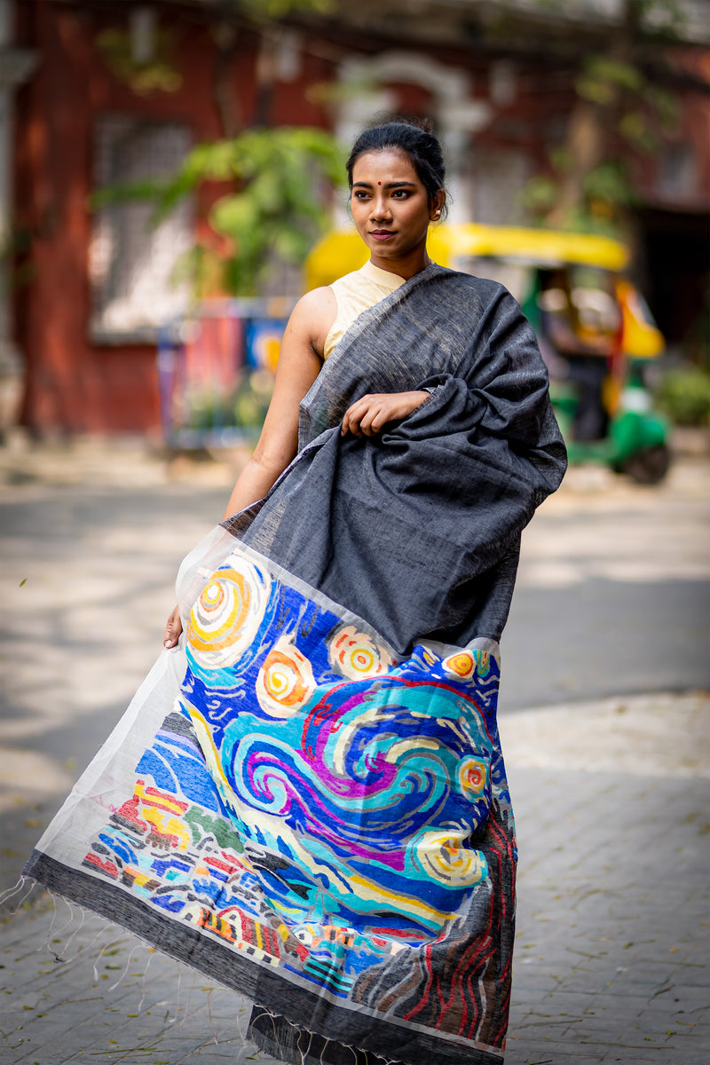 STARRY NIGHT BLACK SAREE – Ghuri by Debjani