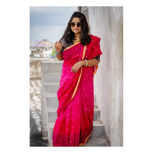 FUCHIA LOVE JAMDANI SAREE
