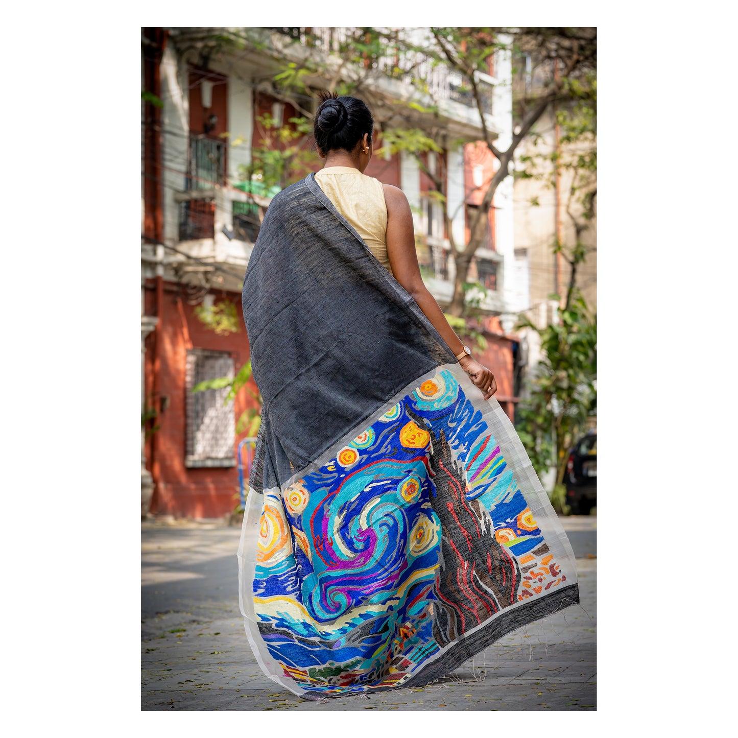 STARRY NIGHT BLACK SAREE